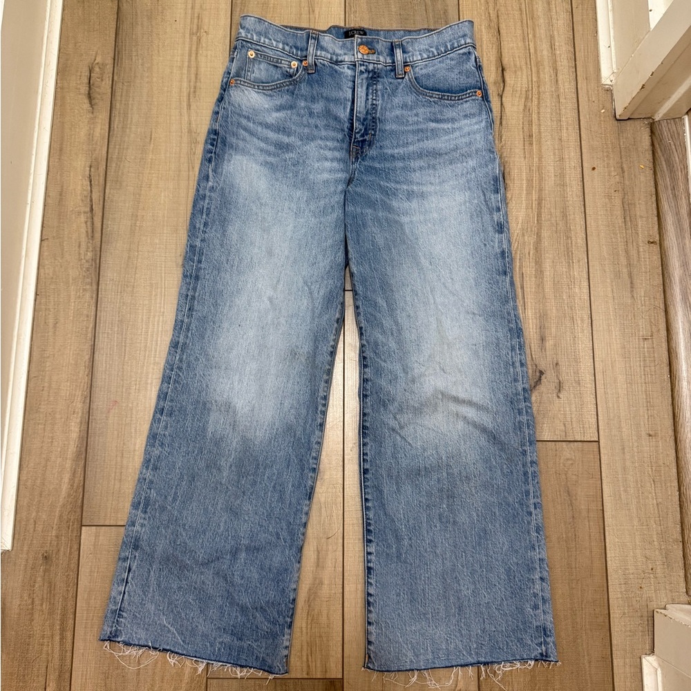 J. Crew Blue Flare Wide Leg Jeans High-Rise